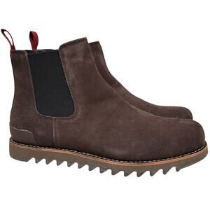 Territory Men Yellowstone Chelsea Ankle Boots Size US 11W Brown Suede